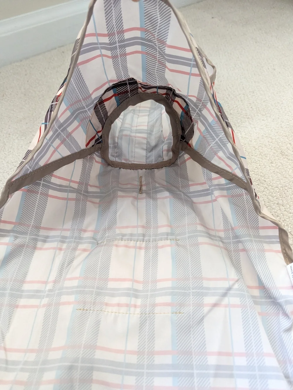 Plaid Velcro Rain Coat with Reflective Accents For Small Dog